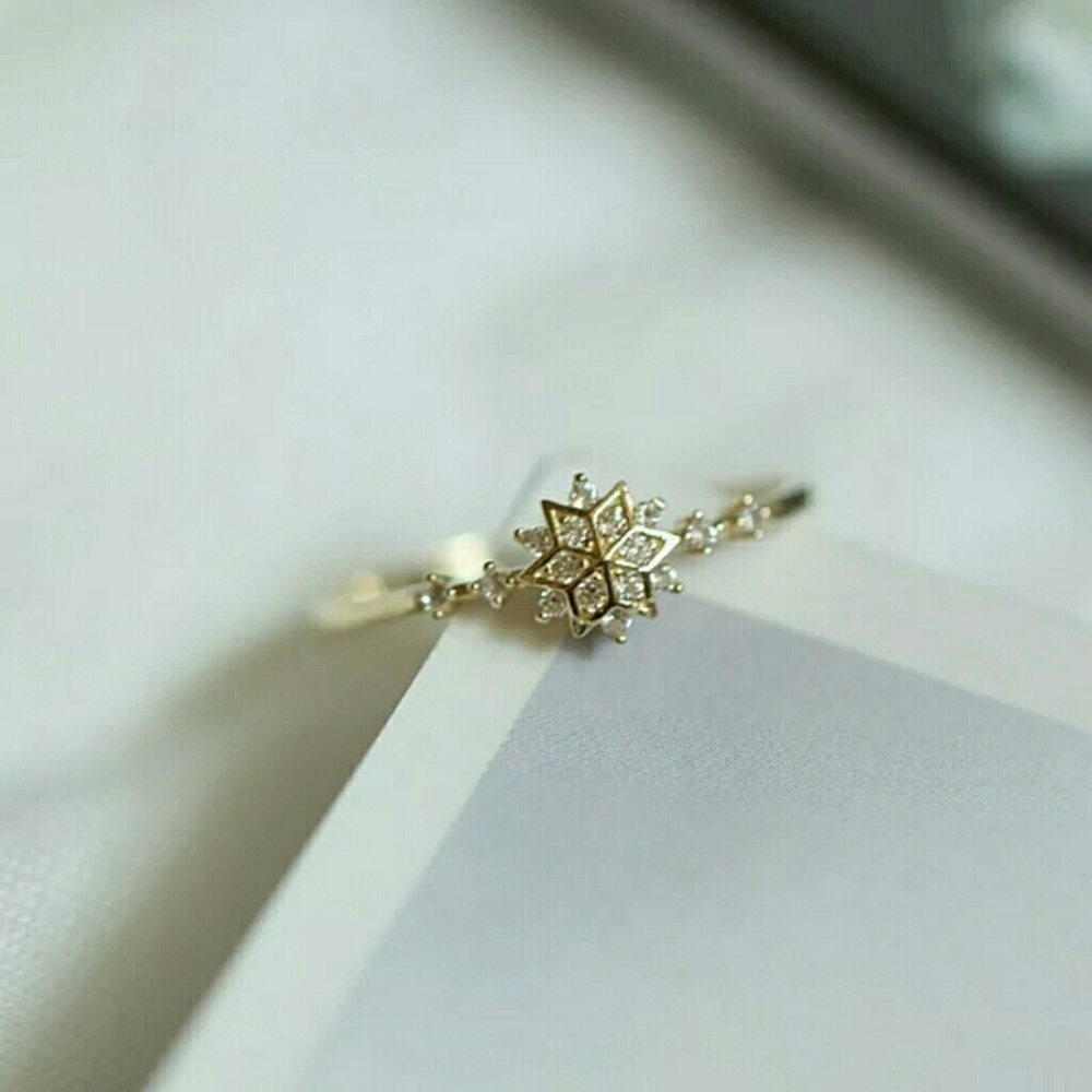 🆕️ ❄Snowflake crystal flower ring - Picture 2 of 8